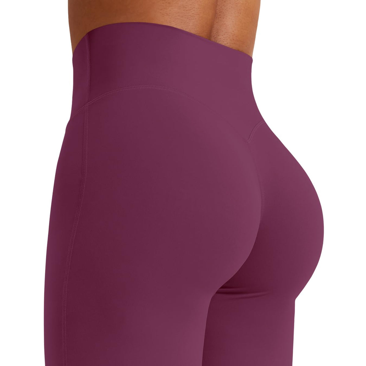 YEOREO Workout Leggings Womens No Front Seam Straight Leggings 31.5" High Waist Buttery Eddiy Gym Yoga Pants Black Cherry XXL