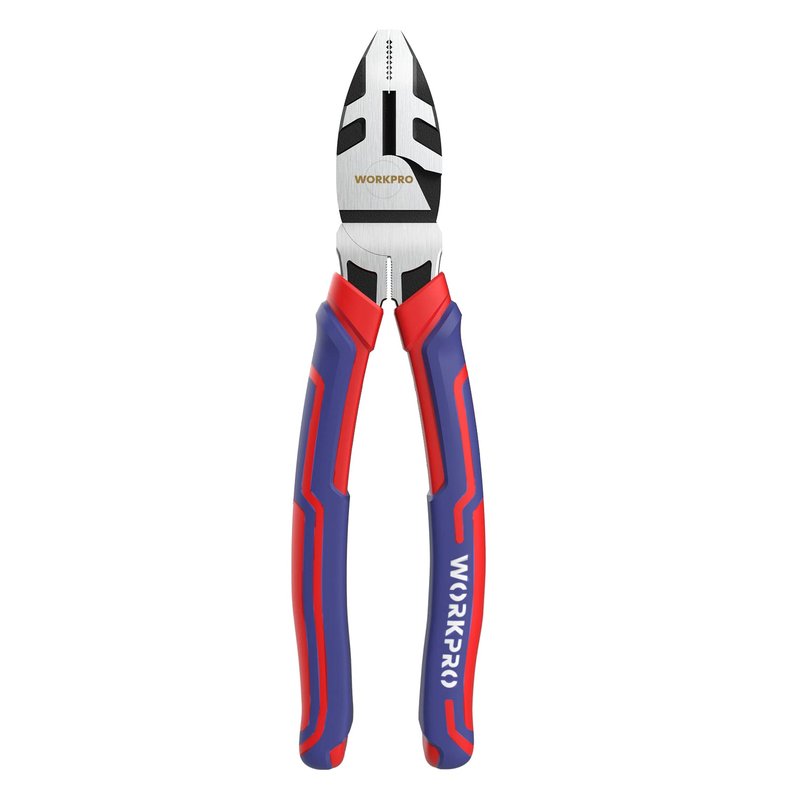 WORKPRO 8-Inch Linesman Pliers in CRV Steel for Twisting and Cutting Wires, Clamping Screws