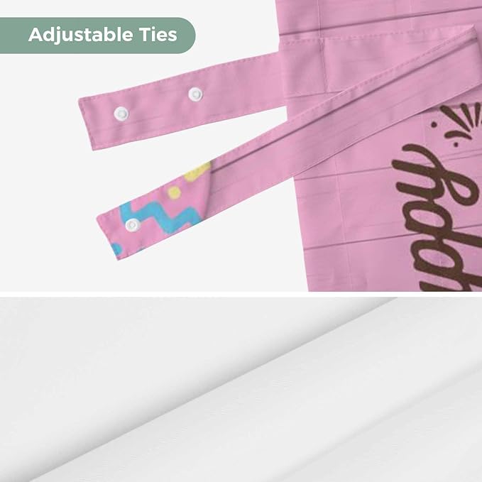 Pink Easter Tie Up Valance Curtains