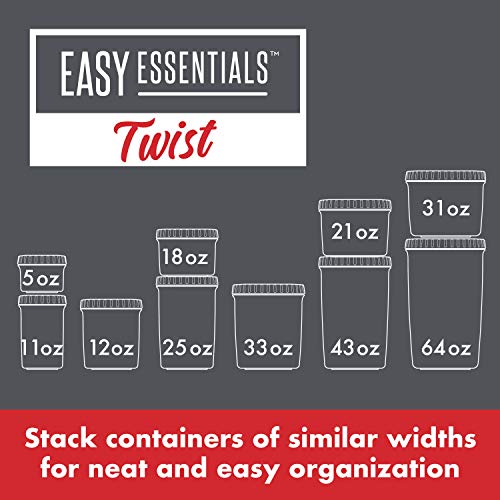 LocknLock Easy Essentials Twist Food Storage lids/Airtight containers, BPA Free, Short - 5 oz - for Candies, Clear - size: 5 Ounce