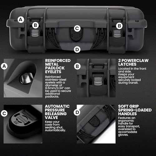 NANUK Hard Case with Custom Foam Insert for 2 up to 15 UP Professional Sporting Gear with Wheels ? IP67 Waterproof Gear Case Storage, Made in Canada