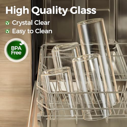 ComSaf 0.6 Qt Glass Food Storage Jars Set of 6, Clear Storage Containers with Airtight Lids, Pantry Organization Jar, Spice Jar, Blooming Tea, Coffee and Sugar Container, Canister Set for Kitchen - size: 0.6Qt*6