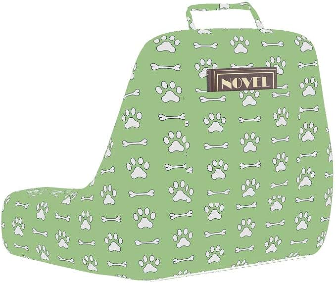 Ambesonne Paw Print Reading Pillow Cover, Greenery Monochrome Pet Themed Pattern with Foot Marks and Bones, Unstuffed Printed Bed Rest Case from Soft Fabric, XL Size, Pastel Green and White