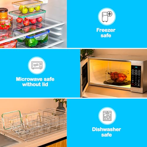 70 Pcs Large Food Storage Containers with Lids Airtight-2500ML to Small Box,Total 22812 ML Stackable Kitchen Bowls Set(35 Containers,35 Lids)-BPA Free Leak proof Plastic Boxes-Microwave safe - color: 70Pcs