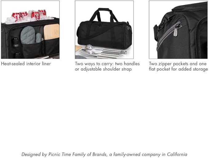 PICNIC TIME NCAA BBQ Kit Cooler Tote with Barbecue & Accessories