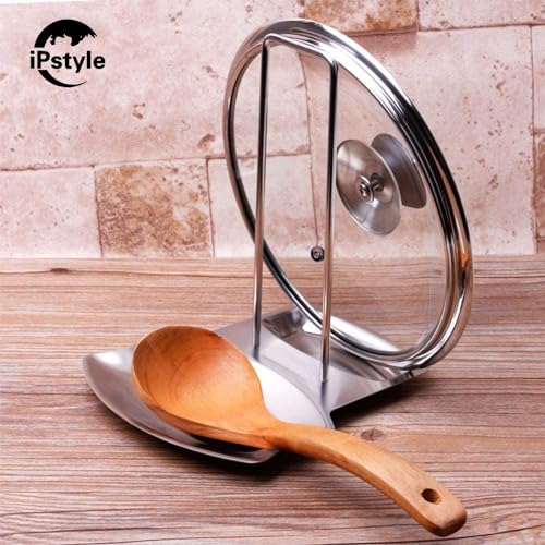 Pan Lid Holder Progressive Lid and Spoon Rest Shelf 304 Stainless Steel Pan Lid Organizer Kitchen Decor Tool