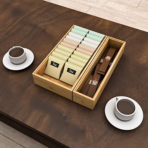 Utensil Organizer Silverware Drawer Organizer - Stackable Bamboo Flatware Caddy Cutlery Holder, Wooden Storage Boxes Tray for Bedroom,Office, Bathroom, Vanity & Garage Tool Organization(12"3"2.5") - size: 12x3x2.5inch