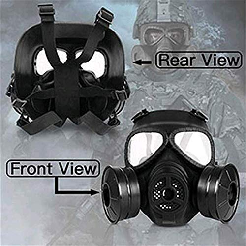 M04 Airsoft Protective Gas Mask, Tactical Full Face Eye Protection Skull Dummy Game Mask with Adjustable Strap for BB Gun CS Cosplay Halloween Masquerade Costume,No Anti-Gas Function,2 Filter Fans