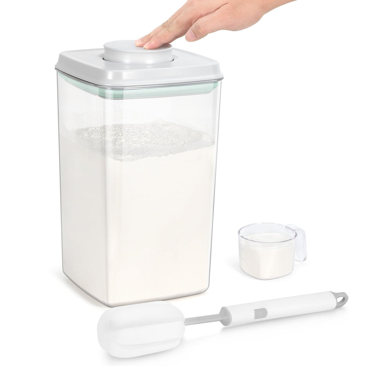 TBMax Large Flour Storage Container 10.56 Qt, 20 Lbs Rice Container with Pop Up Lid & Measuring Scoop for Flour, Cereal, Dry Food Storage and Kitchen Pantry Organization