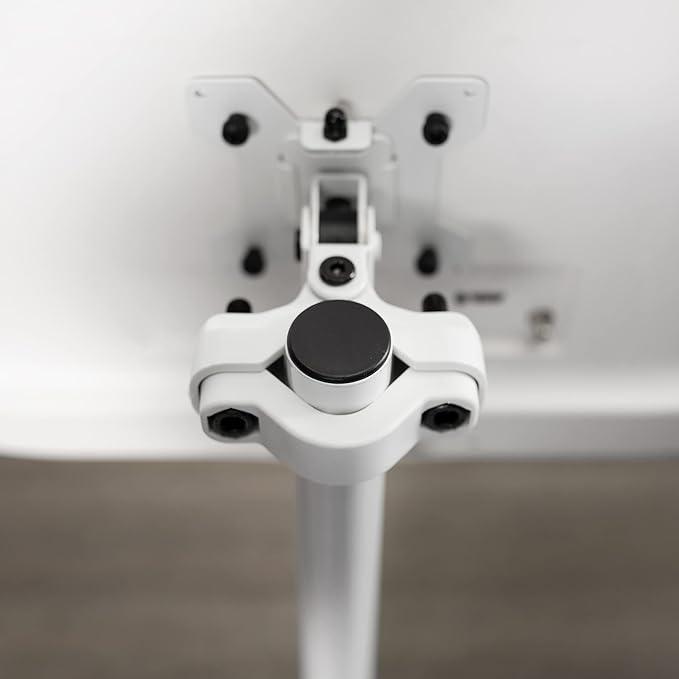 VIVO Steel Universal Bracket Pole Mount with Removable 75mm and 100mm VESA Plate, Fits up to 30 inch Screens, White, MOUNT-POLE01W