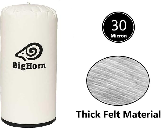 BIG HORN 11766 20 Inch Dia 30 Micron Dust Filter Bag 20 Inch x 32 Inch Long