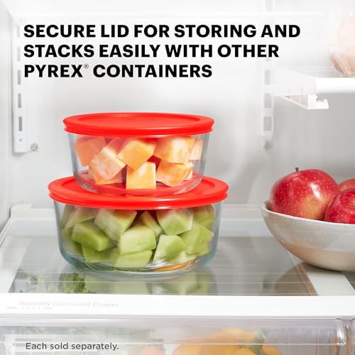 Pyrex Simply Store Glass Food Storage Container, Snug Fit Non-Toxic Plastic BPA-Free Lids, Freezer Dishwasher Microwave Safe, 4 Cup - size: 4 Cup