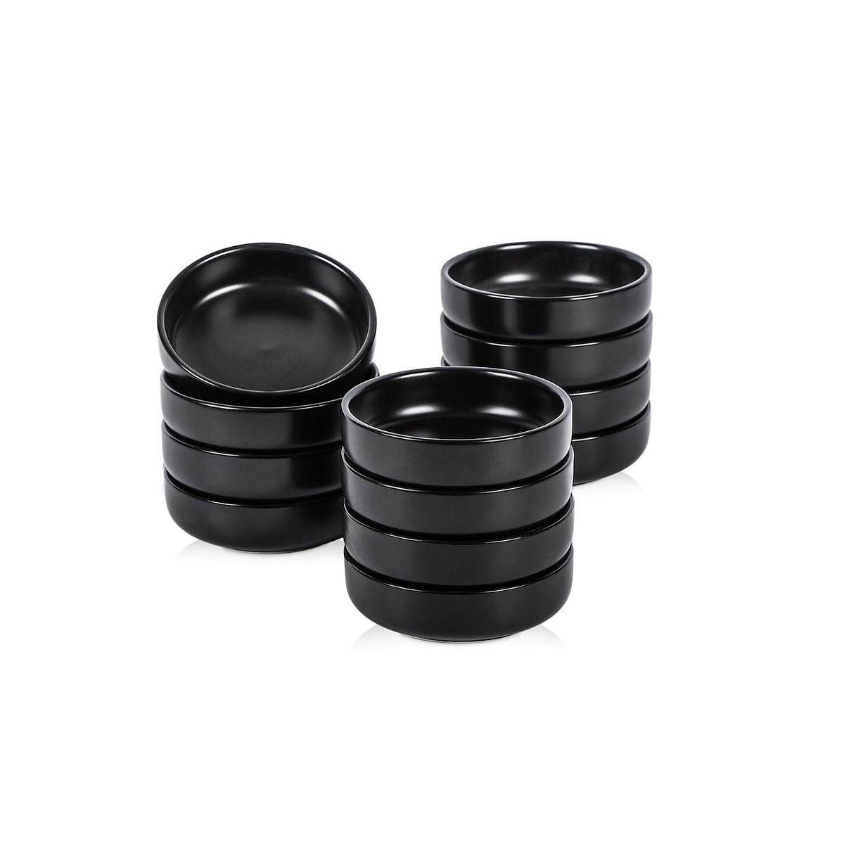 Selamica Ceramic 3.3 Inch Soy Sauce Dish Dipping Bowls Side Dishes Small Appetizer Pinch Bowls for Condiments, Sushi, Ketchup, BBQ-Set of 6(Ceylon Blue)
