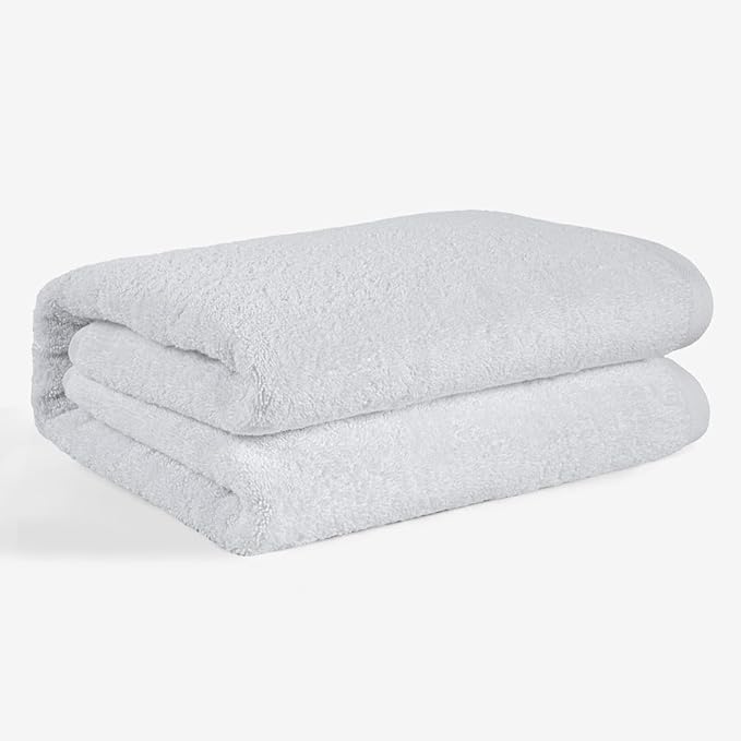 SALBAKOS 100% Turkish Cotton Jumbo Bath Sheet Towel Oversized 40x80 inch | Premium Hotel & Spa Quality, Soft, Absorbent, XL Bath Towels | Made in Turkey (Pack of 1, White)