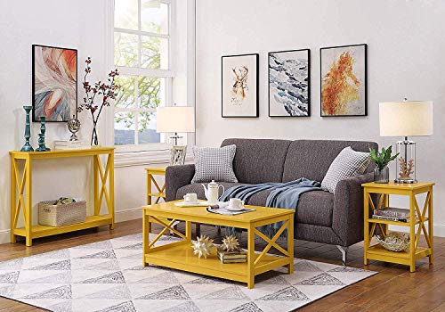 Convenience Concepts Oxford Console Table 39.5" - Sofa Table with Storage Shelf, Transitional Entryway Hall Table for Living Room and Bedroom, Display Foyer Table, Yellow - color: Yellow