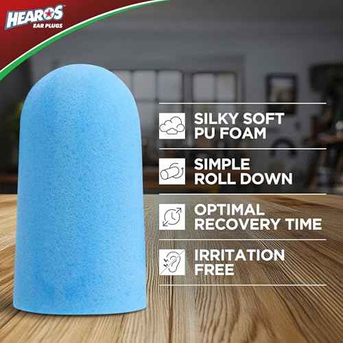 HEAROS Xtreme Foam Earplugs, 33dB NRR Ear Plugs, 100 Pairs, Foam Ear Plugs Noise Reduction & Hearing Protection