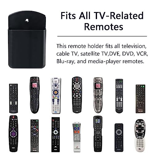 4 Pcs Remote Control Holder Wall Mount, TV Controller Holder, Self Adhesive Remote Holder, Wall Pen Holder Storage Accessories for Home Office School (Black) - color: Black&4Pcs
