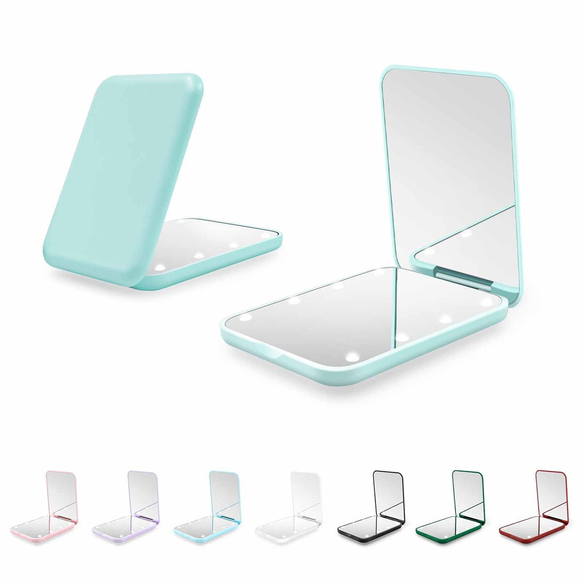 Kakuje Compact Mirror, 1X/3X Magnification LED Pocket Mirror with Nternal BIattery, Mini Mirror for Purse, Pocket,Travel and Present (Mint Green)