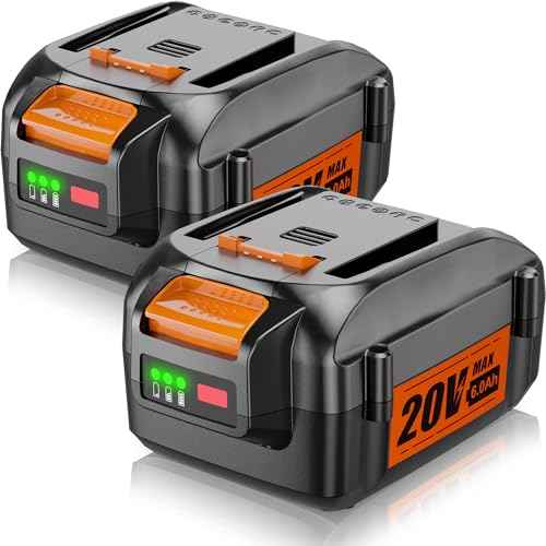 2Pack 20V 6.0Ah Replacement for Worx 20V Battery PowerShare 20V Battery for WA3520 WA3525 WA3575 WA3578 WG151s WG155s WG251s WG255s WG540s WG545s WG890 WG891
