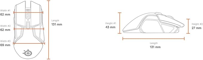 SteelSeries Rival 650 Quantum Wireless Gaming Mouse - Rapid Charging, 12,000 Cpi Dual Sensor, 256 Weight Configs, 8 Zone RGB Lighting