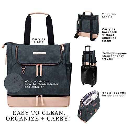Petunia Pickle Bottom Pivot Backpack, Multiple Carrying Options, Insulated Pockets, Modern Silhouette, Roomy Interior, Indigo/Blush