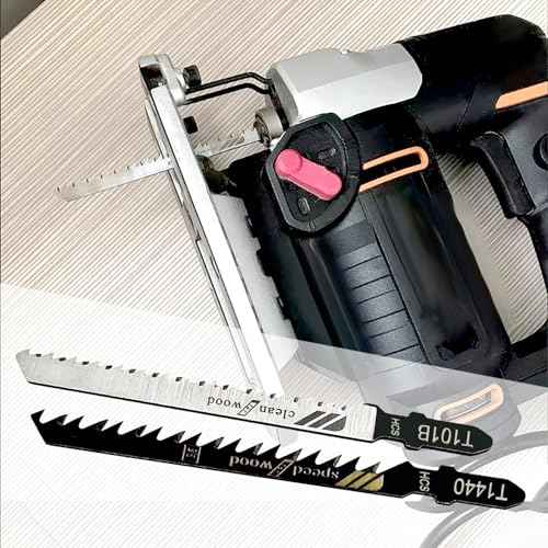 20 Pcs T Shank Jigsaw Blades, Jig Saw Blade Set, Multi-Purpose Jig Saw Blades for Wood, Pruning Plastic Metal Cutting Made with HCS/HSS, Jigsaw Blade, for Most Jig Saw Models