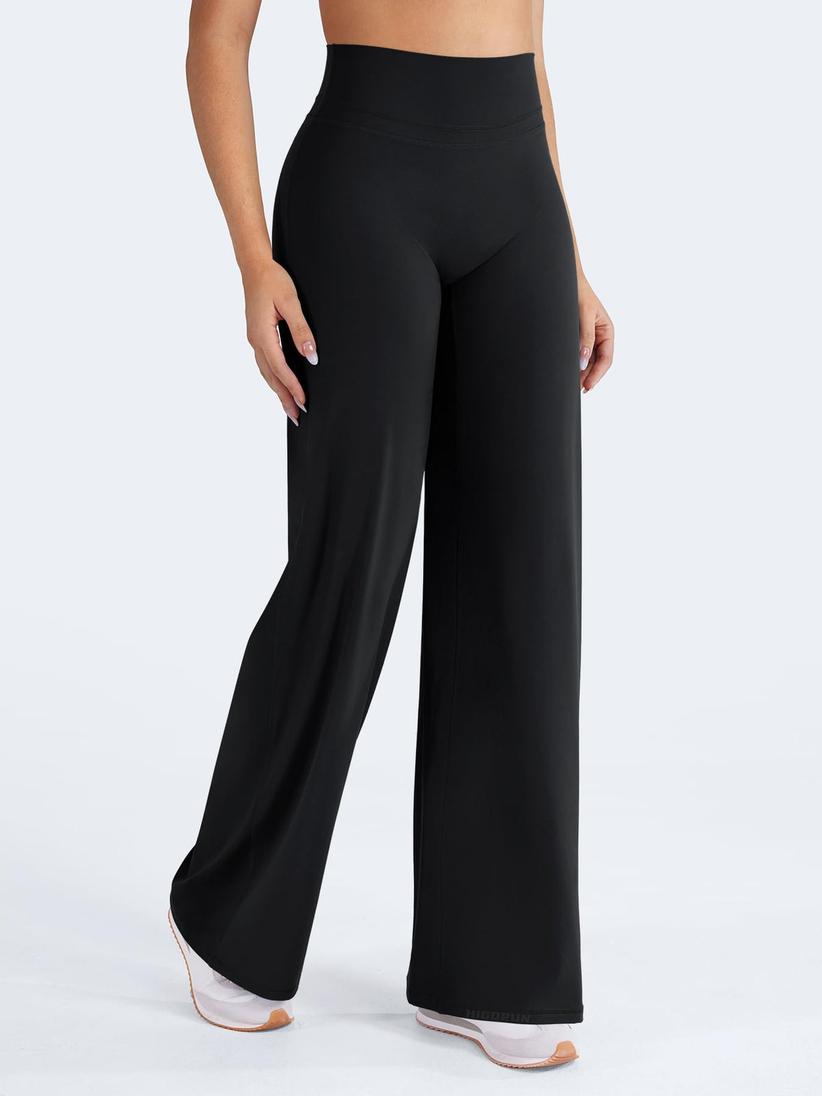 HIGORUN Women Straight Leggings Bottoms High Waisted 31" Wide Leg Pants