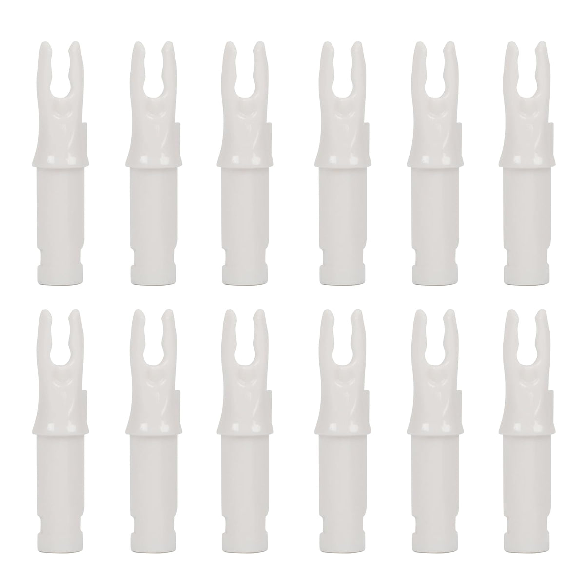 SOPOGER 50 Packs Archery Arrows Nocks - Arrow Inserts for Carbon Arrows .244/6.20mm Plastic Arrow Nocks for DIY Hunting Shooting (White)