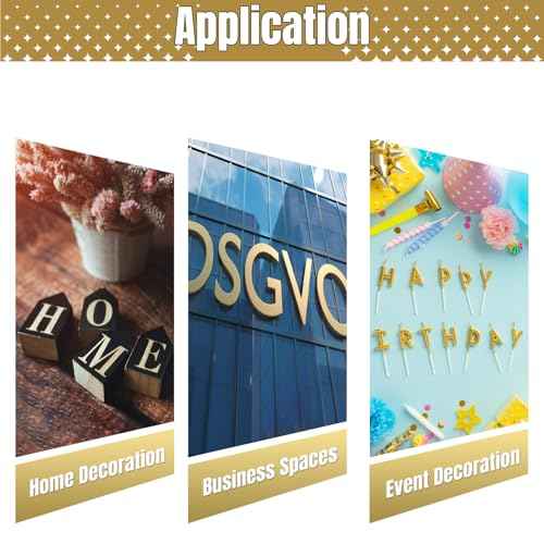 3D Letters for Wall Decor£¬7.87 Inch Gold Elegant Acrylic Letters for Wall Stickers Decor and DIY Home Decoration £¨K,1 pcs£©