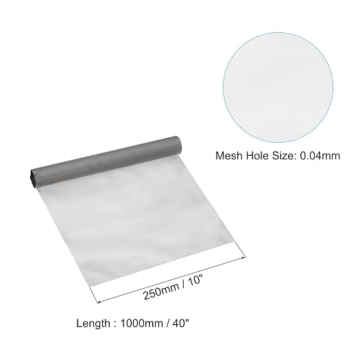 PATIKIL 40" L x 10" W Woven Wire Mesh, 350 Mesh 316L Stainless Steel Air Vent