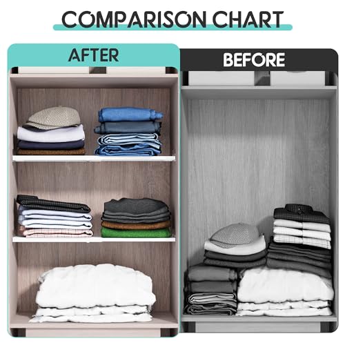 2Pack Adjustable Closet Shelves Organizer, Shelves for Closet Organization, Expandable Tension Shelf Storage Rack for Cabinet Wardrobe Cupboard Kitchen Bathroom - size: 2Pack/Normal, Small, W7.87" x L(17 "~ 31.5")