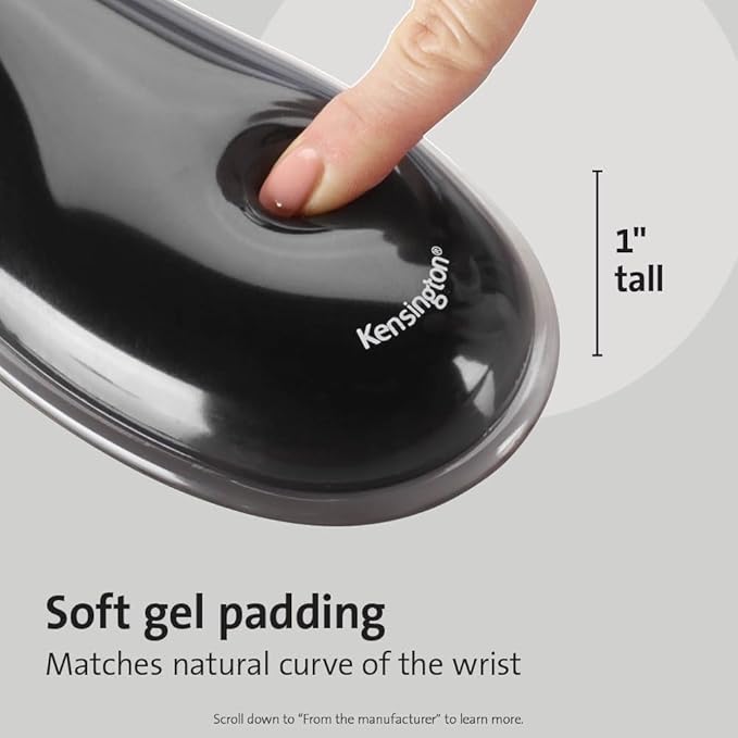 Kensington Mousepad and Gel Wrist Rest, 11-2/5" x 17-7/10", Ergonomic Design (K52500WW) Gray