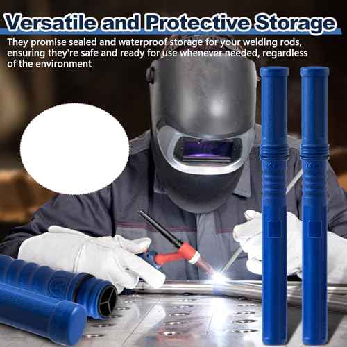 Tandefio 4 Pcs Welding Rod Storage Tube 40 Inch Tig Rod Storage Canisters Welding Electrode Holder Airproof Waterproof Container(Blue)
