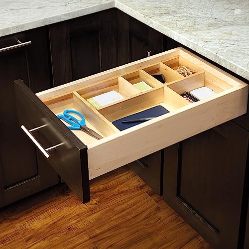 Rev-A-Shelf Customizable Drop-In Kitchen Drawer Organizer Kit for Large Utensils, Knick Knacks, & Cutlery Organization w/Adjusdable Clips, LD-4CT21-1 - size: Large
