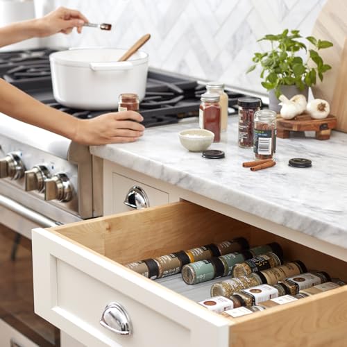 YouCopia SpiceLiner Spice Rack Drawer Organizer (Universal Fit 10’ Roll),Gray - color: Gray