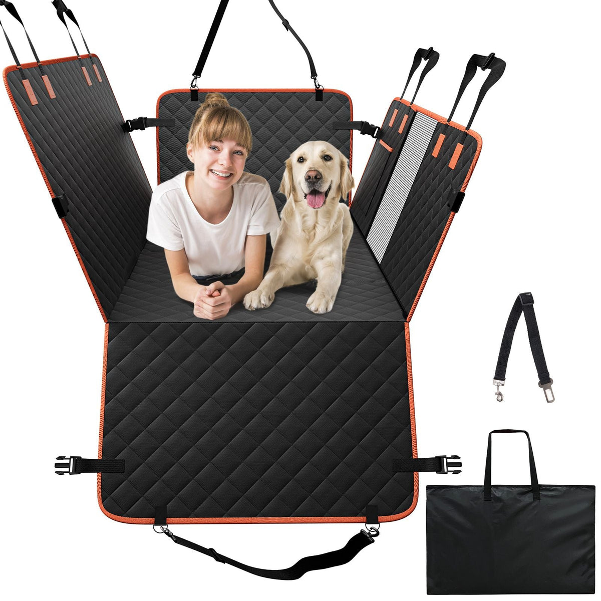 51.2 x 27.6 in Dog Car Seat Cover for Back Seat Waterproof 600D for SUV