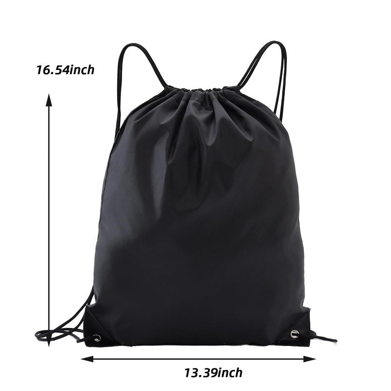 Haokuaile Drawstring Backpacks,10 Pack — Lightweight Drawstring Bags, Gym Sack for Sports, Daily Use & Travel (10, Black)