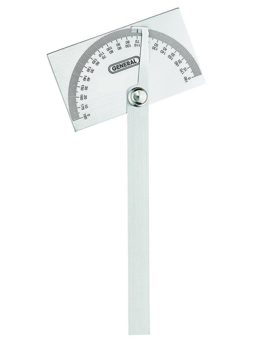 General Tools Angle Protractor #17 Stainless Steel Square Head - Measuring Tool for Carpenters & Woodworking Hobbyists