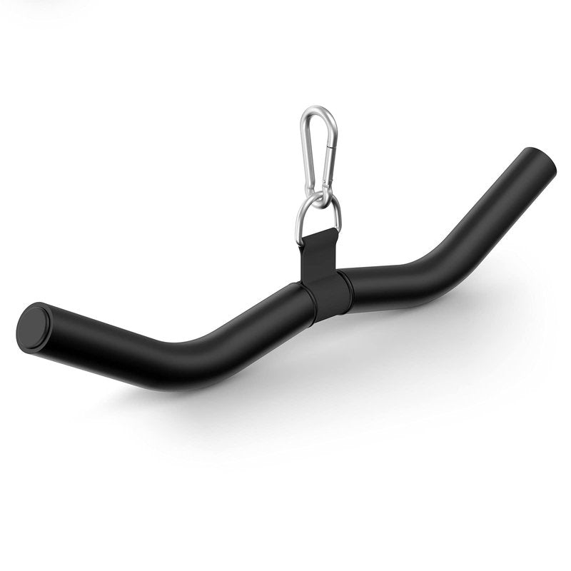 LAT Pulldown Attachments, Black Steel Lat Bar Cable Attachments Handles, Home Gym Cable Machine Accessories, Tricep Rope, Rowing LAT Pull Down Bar, Straight Bar, Double D Handles, Exercise Handles