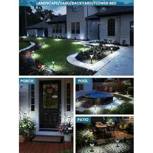 SOLPEX Solar Pathway Lights Garden Decor for Yard, Garden Lights Solar Powered Waterproof Landscape Lighting, Solar Outdoor Lights Porch Decor for Path Walkway Driveway (8 Pack Cold White)