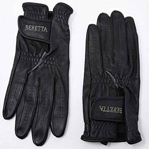 Beretta Unisex Leather Shooting Gloves with Touch-Screen Compatible Index Finger - Breathable Soft Thin Maximum Grip Adjustable Cuffs