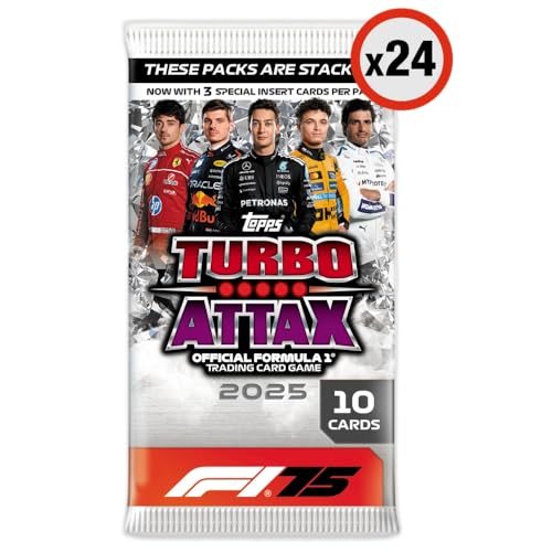 Topps Turbo Attax Formula 1 2025 - Full box - contains 24 packets of Turbo Attax (240 cards).