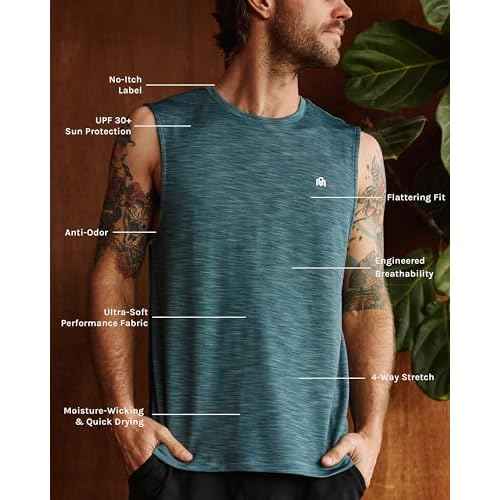 INTO THE AM Performance Muscle Tank Tops for Men S - 4XL - Workout Gym Quick Dry Fit Moisture Wicking Tanks