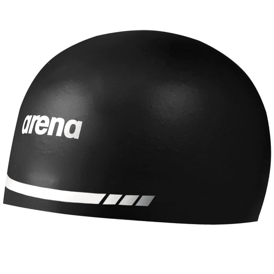 Arena 3D Soft USA Unisex Adult Silicone Swim Cap for Men and Women Swimming Pool Practice and Racing Swim Kit, Black, Large