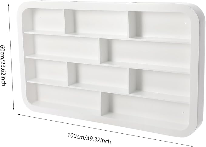 Wall-Mounted Nail Polish Organizer Rack - 4 Tier 10 Cube Floating Nail Polish Shelves, Makeup & Beauty Essentials Storage - Multi-Purpose Display Holder for Home Spa & Nail Studio - 39.37in