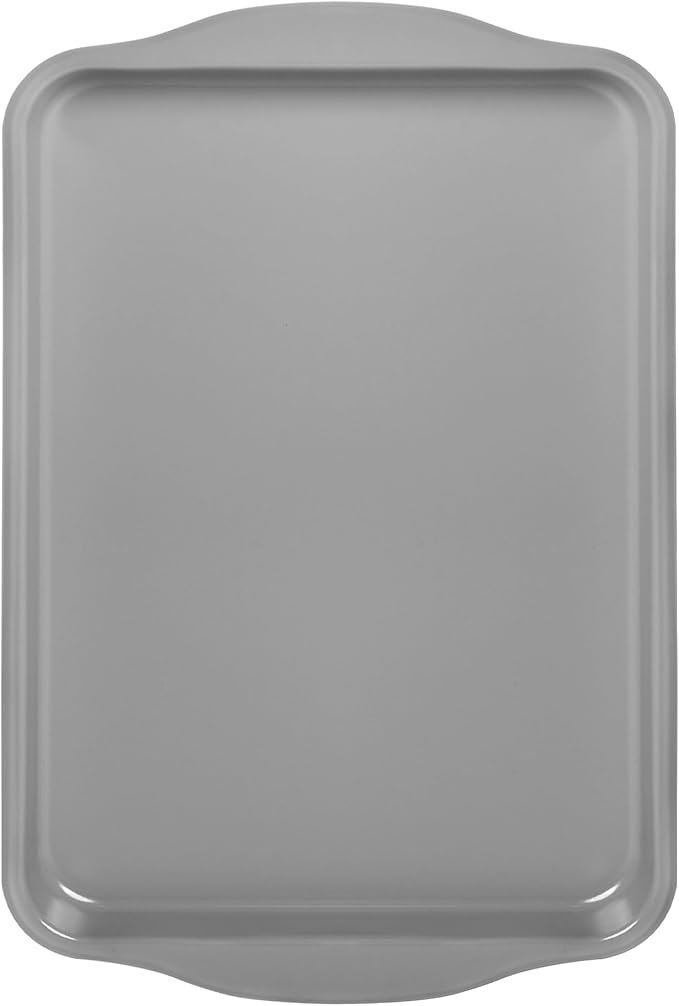 Bakeley 15-Inch Baking Sheet Pan, Non-Stick Jelly Roll Aluminum Naturally Slick Ceramic Coating Rimmed Cookie Sheet Pan for Oven Roasting Meat Bread - 15" x 10"