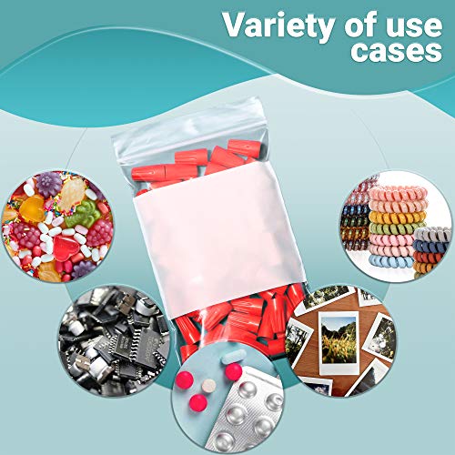 APQ Pack of 1000 Zipper Bags with Write-On Block 4 x 6. Heavy Duty Pills Bags 4x6. Thickness 4 mil. White Block Bags for Packing and Storing. Ideal for Industrial, Food Service, Health Needs - size: 4" x 6" / 1000 Pack
