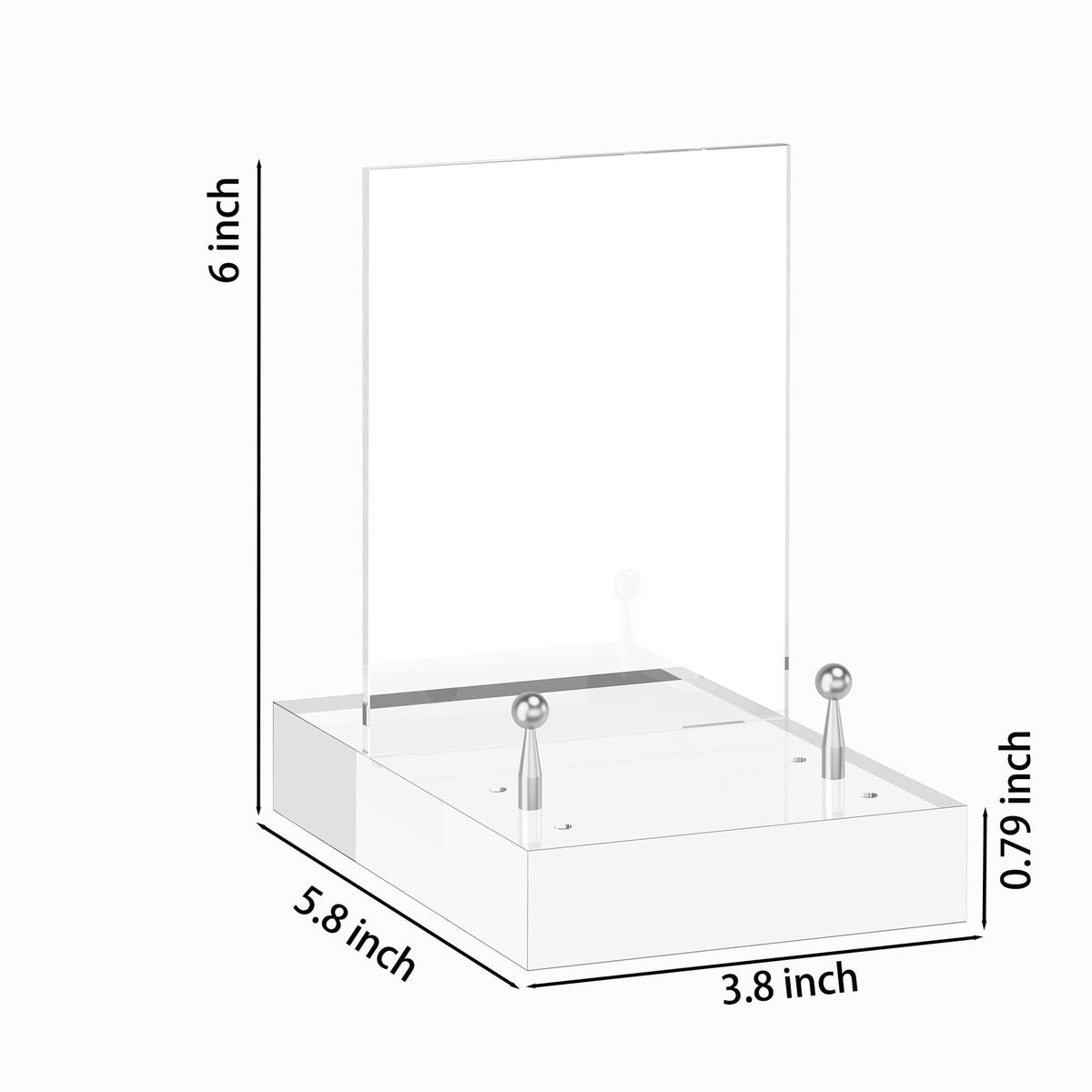 UoYeet Acrylic Easel Display Stand with Adjustable Silver-Toned Hardware for Pictures, Crystal Clear Acrylic Stand with Floating Appearance for Cookbook, Invitation and Plates