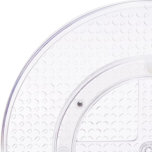 Amazon Basics 2 Tier Lazy Susan Turntable Organizer for Condiments, 12" Diameter, Clear - size: 12" Diameter, 2 Tier