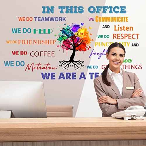 Chinco Office Inspirational Wall Decals Office Wall Decor for Quotes Positive Sayings Peel and Stick Workplace Stickers Motivational Teamwork Company Art We are a Team Gift(Elegant Style)